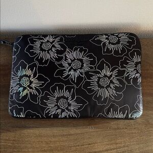 Kate Spade Black and White Floral Laptop Bag